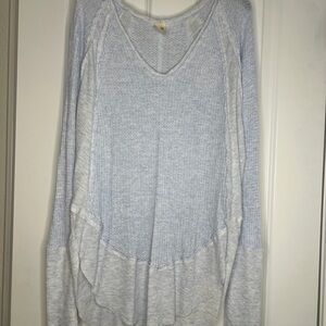 We The Free Light Blue Long Sleeve Top